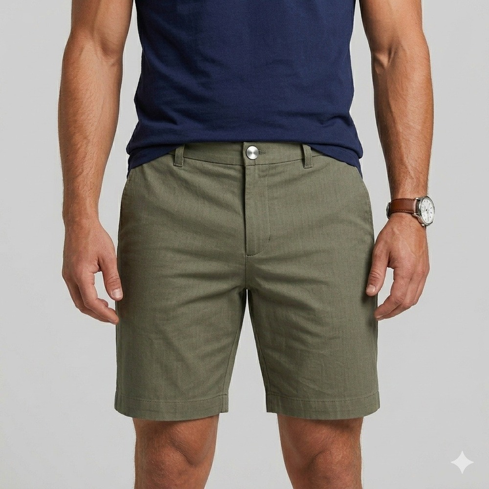 Lululemon Commission Classic-Fit Short 31 Army Green Cotton Blend ABC Golf EUC